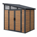 Abri de jardin 200 x 120 x 200 cm en acier marron et noir avec toit incliné - Xelmavor