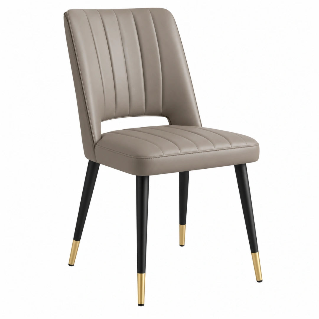 Chaise de salle à manger 50 x 60 x 86 cm en similicuir taupe style moderne - Xelmavor