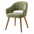 Chaise de salle à manger 58 x 60 x 80 cm tissu vert pieds en bois style moderne - Xelmavor