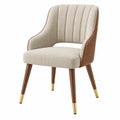 Chaise de salle à manger 60 x 62 x 86 cm tissu beige similicuir marron style contemporain - Xelmavor