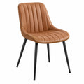 Chaise de salle à manger 55 x 60 x 85 cm aspect cuir cognac style contemporain - Xelmavor