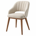 Chaise de salle à manger 58 x 61 x 82 cm en tissu beige et bois marron style contemporain - Xelmavor