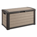 Coffre de rangement extérieur 123 x 62 x 70 cm en résine taupe anthracite avec couvercle - Xelmavor