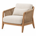 Fauteuil 76 x 78 x 80 cm en bois naturel et corde beige style contemporain - Xelmavor