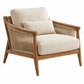 Fauteuil 78 x 84 x 80 cm en bois brun et corde beige style naturel - Xelmavor