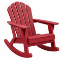 Fauteuil à bascule de jardin 98 x 78 x 102 cm en bois rouge avec accoudoirs - Xelmavor