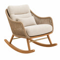 Fauteuil à bascule 95 x 75 x 98 cm en bois et corde beige style naturel - Xelmavor