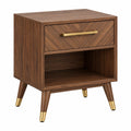 Table de chevet 50 x 40 x 60 cm en bois brun avec tiroir style moderne - Xelmavor