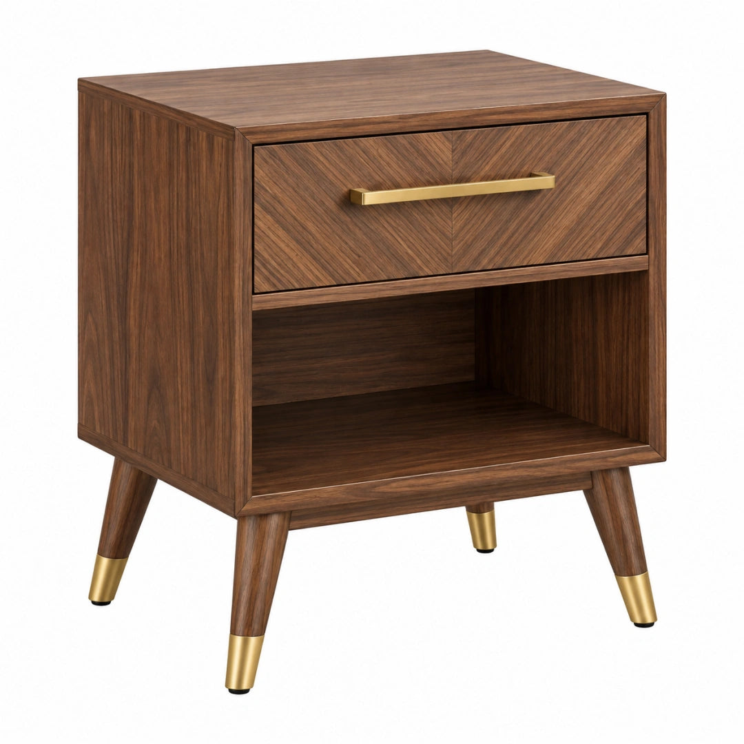 Table de chevet 50 x 40 x 60 cm en bois brun avec tiroir style moderne - Xelmavor