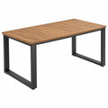 Table de jardin 200 x 100 x 75 cm en bois marron et métal noir style contemporain - Xelmavor