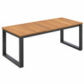 Table de jardin 200 x 100 cm bois brun métal noir style industriel - Xelmavor